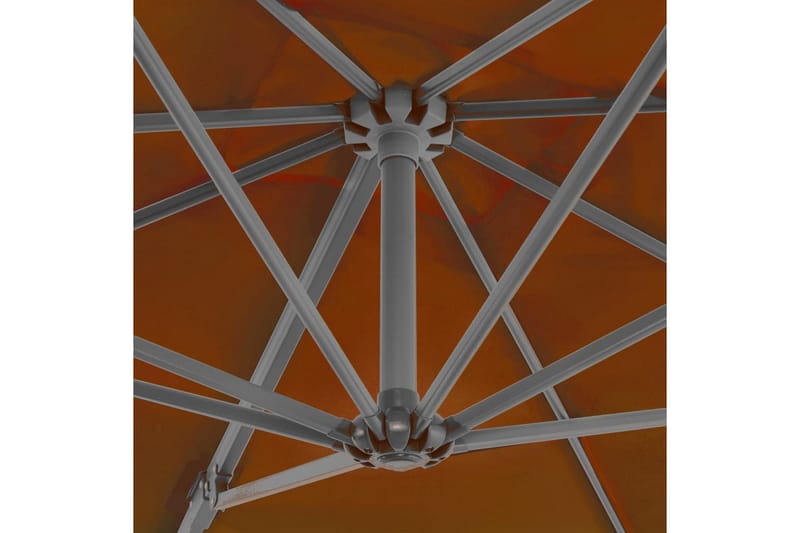 Hengeparasoll med aluminiumsstang terrakotta 250x250 cm - Rød - Hengeparasoll