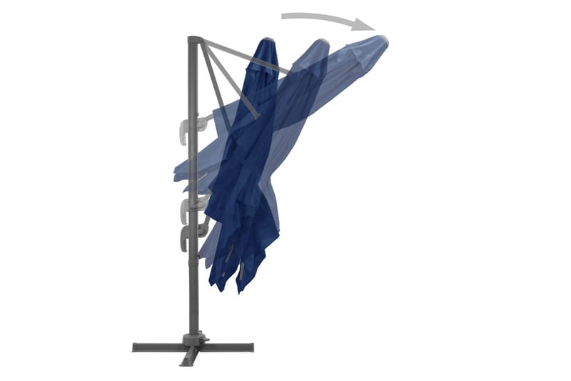 Hengeparasoll med aluminiumstang 3x3 m asurblå - Hengeparasoll