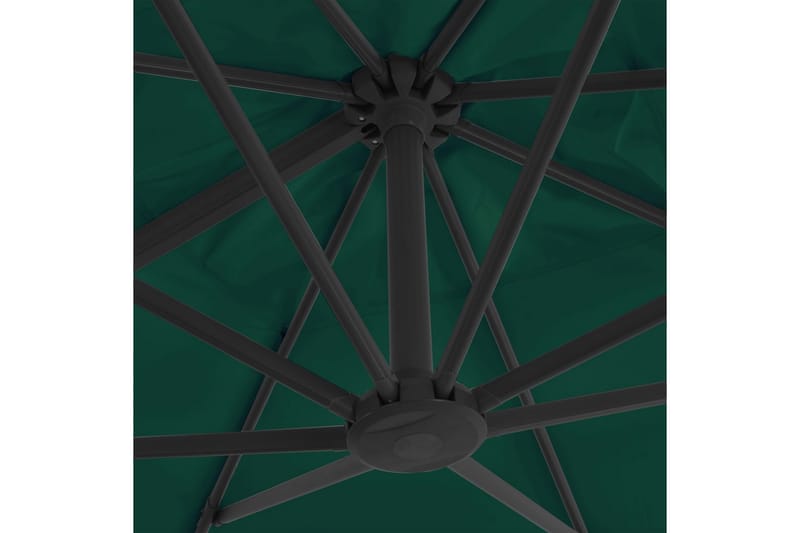 Hengeparasoll med aluminiumstang grønn 300x300 cm - Grønn - Hengeparasoll