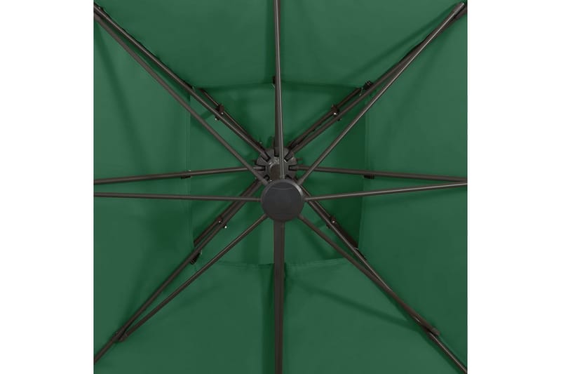 Hengeparasoll med dobbel topp 300x300 cm grønn - Grønn - Hengeparasoll