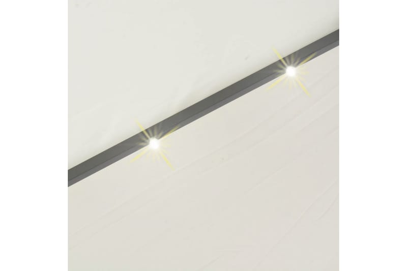 Hengeparasoll med LED-lys 300 cm sand metallstang - Beige - Hengeparasoll