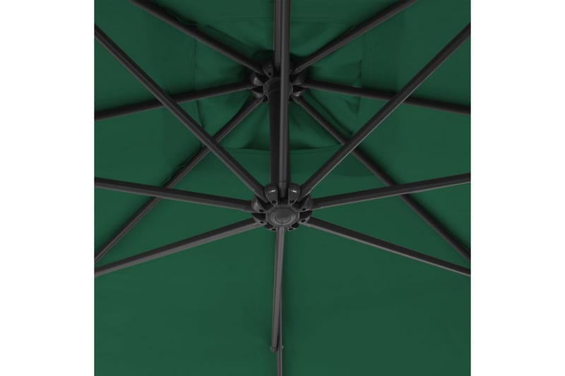 Hengeparasoll med stålstang 250x250 cm grønn - Hengeparasoll