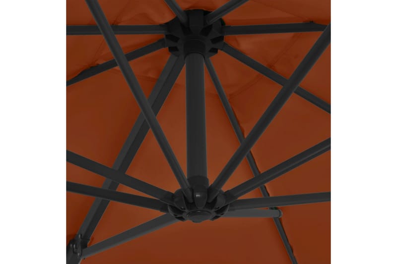Hengeparasoll med stålstang terrakotta 250x250 cm - Rød - Hengeparasoll