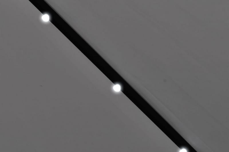 LED Parasoll 3 m sandhvit fritthengende - Hvit - Hengeparasoll