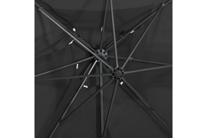 Hengeparasoll med dobbel topp 250x250 cm antrasitt - Antrasittgrå - Parasoller