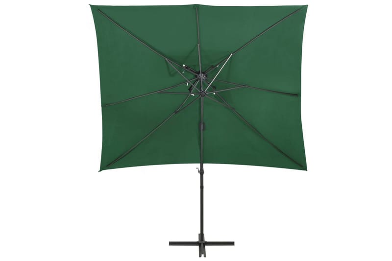 Hengeparasoll med dobbel topp 250x250 cm grønn - Grønn - Parasoller