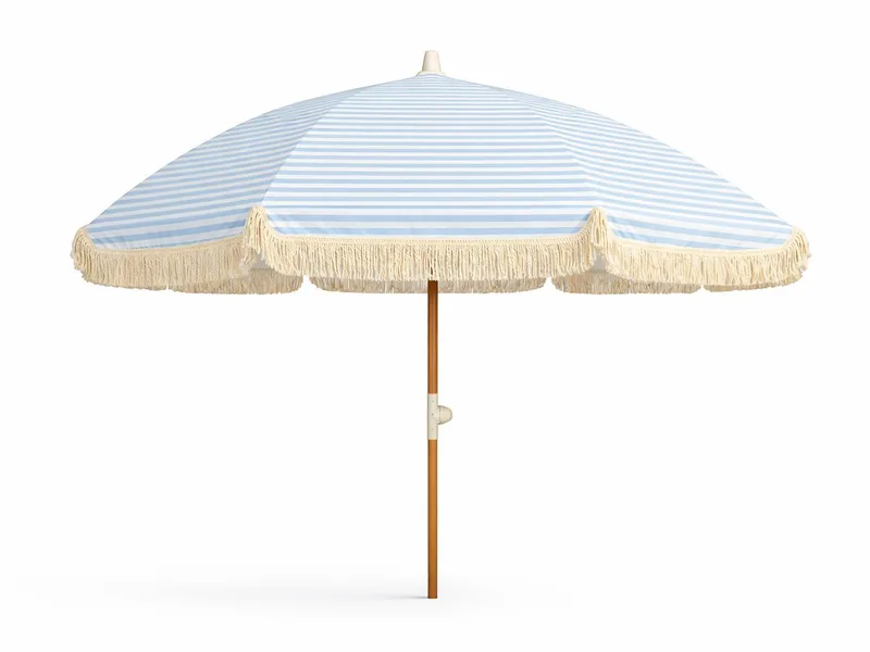 Hillerstorp parasoll 200 cm, Blå/hvit