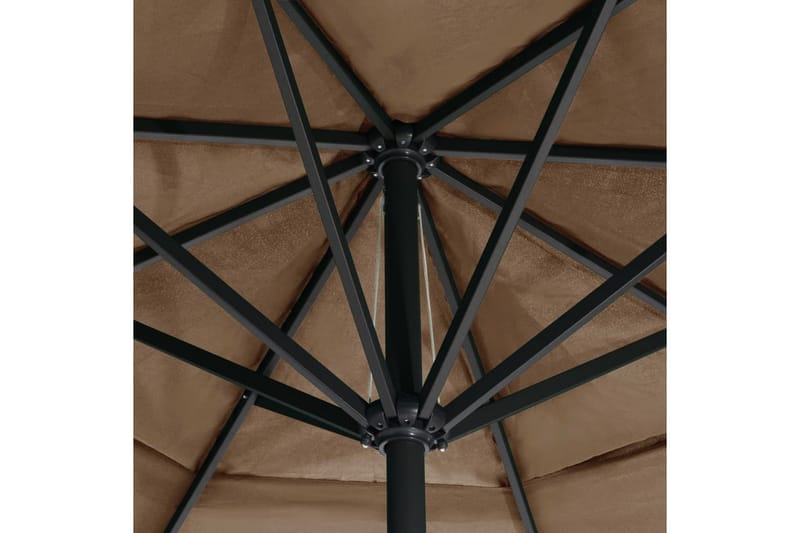 Parasoll med aluminiumsstang 600 cm gråbrun - Brun - Parasoller