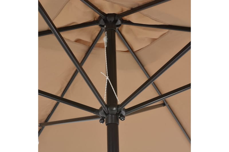Parasoll med metallstang 300x200 cm gråbrun - Parasoller