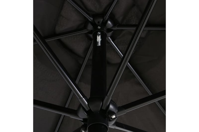 Parasoll med metallstang 300x200 cm svart - Parasoller