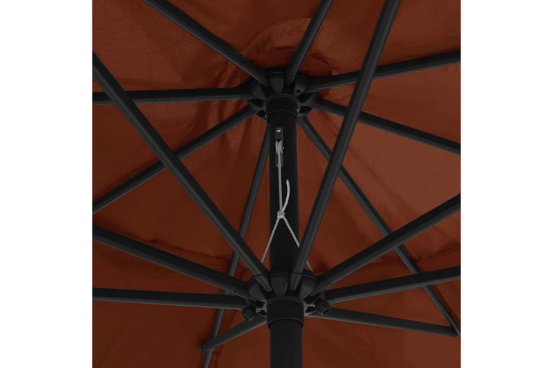 Parasoll med metallstang 400 cm terrakotta - Rød - Parasoller
