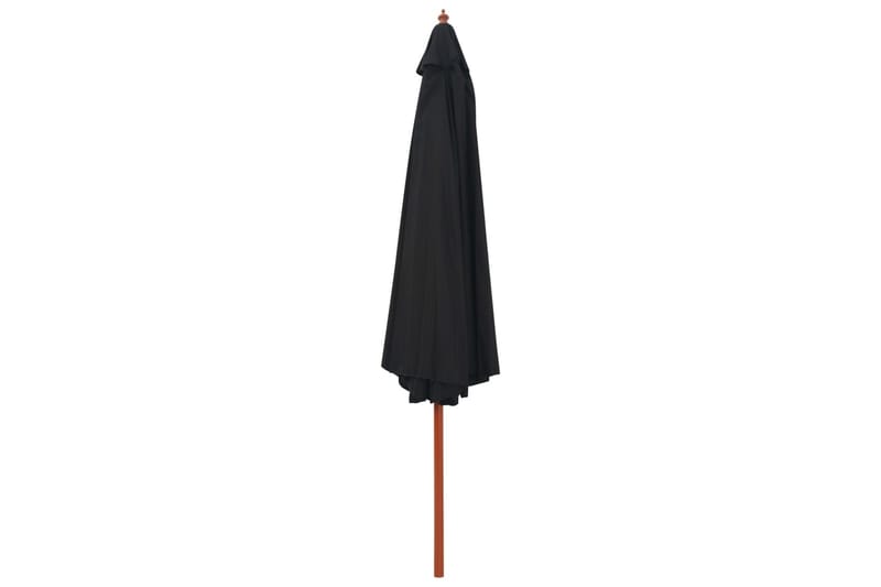 Parasoll med trestang 350 cm svart - Parasoller