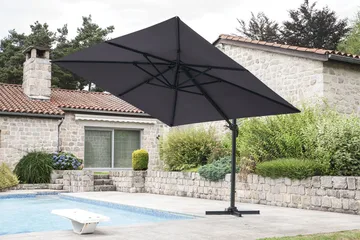 Miami Parasoll Frittstående 3×3 m - Grå - Hagemøbler & utemiljø - Solbeskyttelse - Parasoller - Hengeparasoll