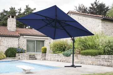 Miami Parasoll Frittstående 3×3 m - Blå - Hagemøbler & utemiljø - Solbeskyttelse - Parasoller - Hengeparasoll