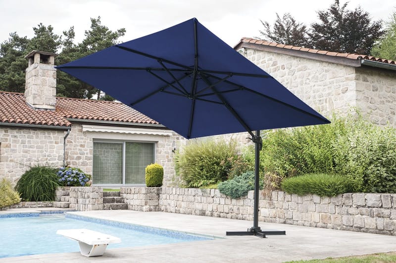 Miami Parasoll Frittstående 3×3 m - Blå - Hagemøbler & utemiljø - Solbeskyttelse - Parasoller - Hengeparasoll