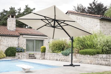 Miami Parasoll Frittstående 3×3 m - Sand - Hagemøbler & utemiljø - Solbeskyttelse - Parasoller - Hengeparasoll