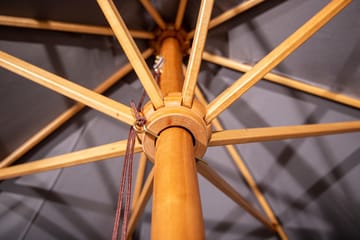 Naxos Parasoll Rund Ø300 cm Svart/Natur - Venture Home - Hagemøbler & utemiljø - Solbeskyttelse - Parasoller - Baliparasoll