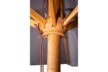 Naxos Parasoll Rund Ø300 cm Svart/Natur - Venture Home - Hagemøbler & utemiljø - Solbeskyttelse - Parasoller - Baliparasoll