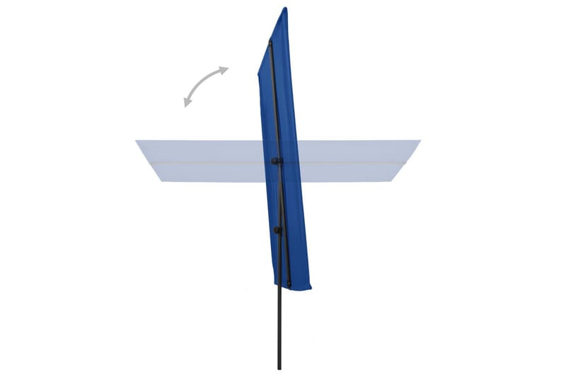 Parasoll med aluminiumsstang 180x130 cm asurblå - Blå - Parasoller