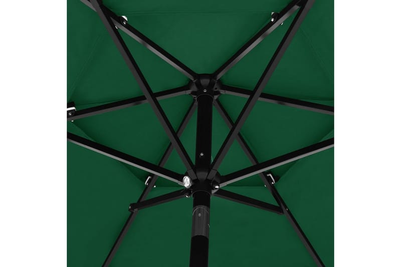 Parasoll med aluminiumsstang 3 nivåer 2,5 m grønn - Parasoller