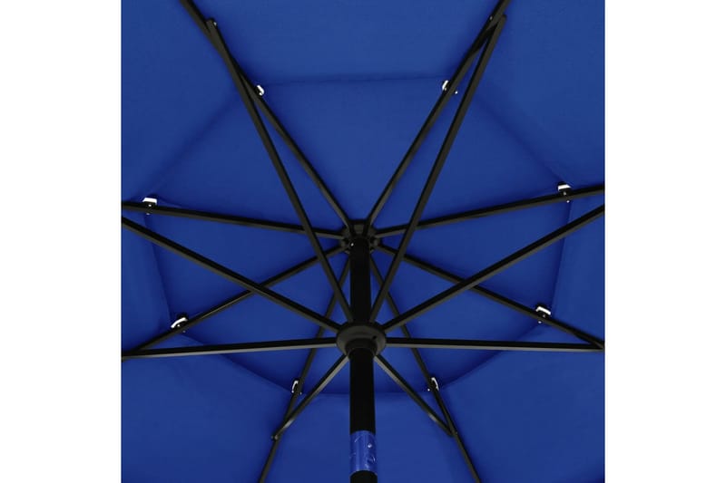 Parasoll med aluminiumsstang 3 nivåer 3,5 m asurblå - Parasoller