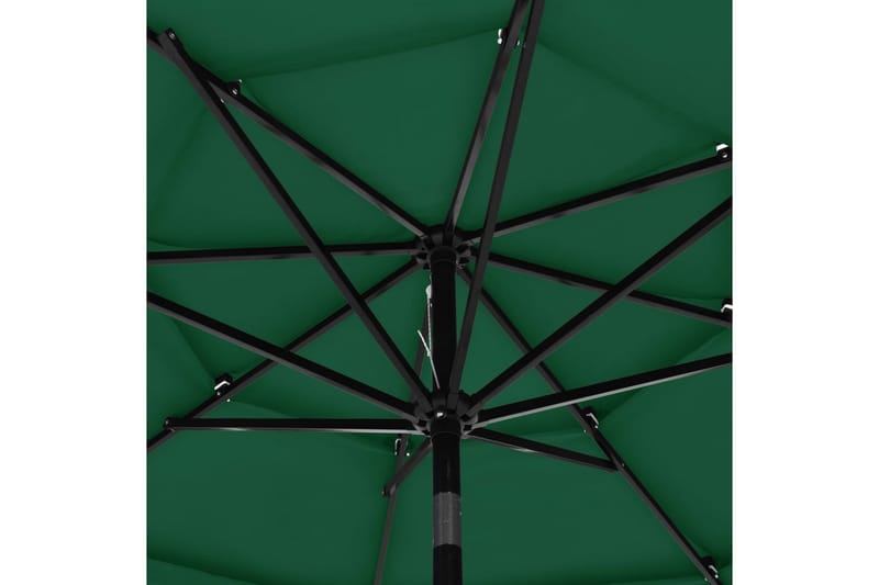 Parasoll med aluminiumsstang 3 nivåer 3 m grønn - Parasoller