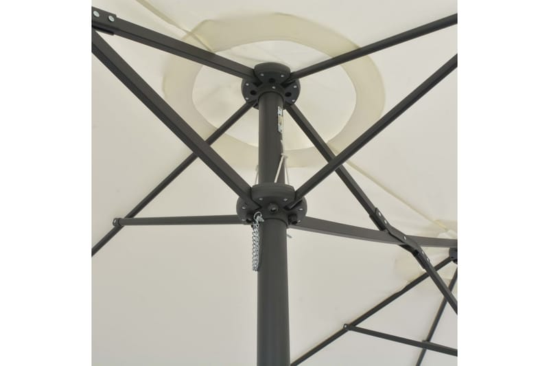 Parasoll med aluminiumsstang 460x270 cm sand - Hvit - Parasoller