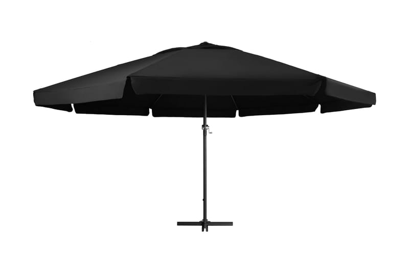 Parasoll med aluminiumsstang 600 cm svart - Svart - Parasoller