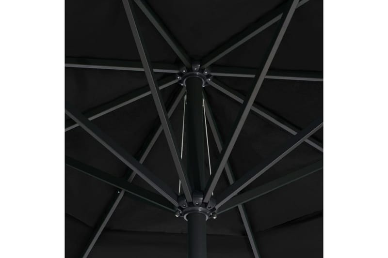 Parasoll med aluminiumsstang 600 cm svart - Svart - Parasoller