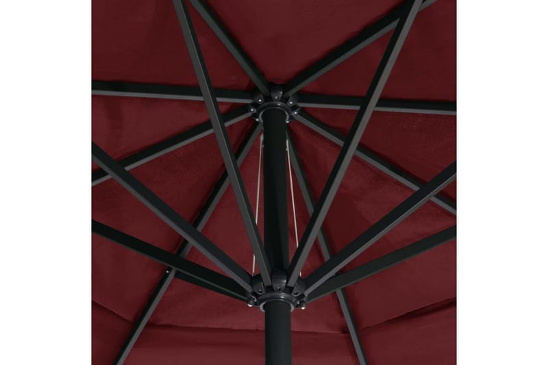 Parasoll med aluminiumsstang 600 cm vinrød - Rød - Parasoller