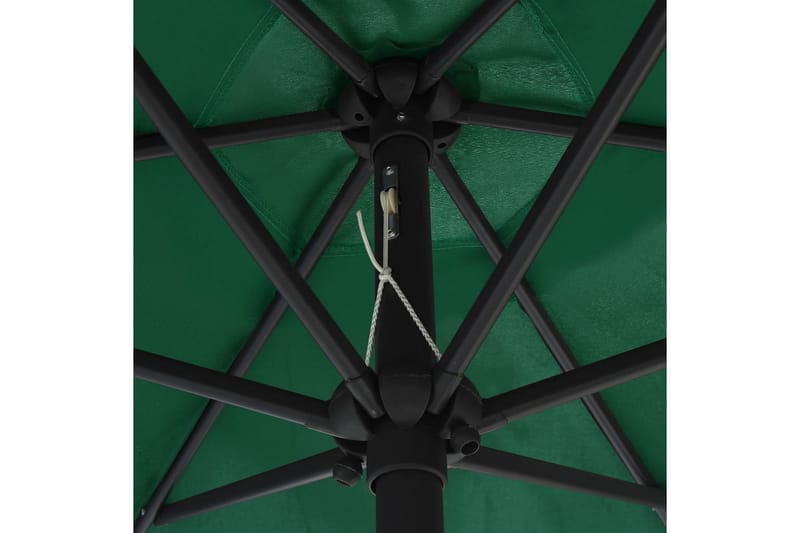 Parasoll med LED-lys og aluminiumsstang 270 cm grønn - Grønn - Parasoller