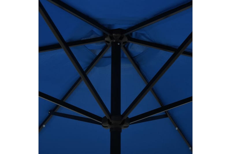 Parasoll med LED-lys og stålstang 300 cm asur - Parasoller