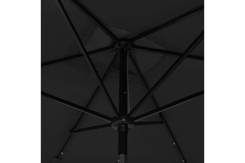 Parasoll med lysdioder og stålstang svart 2x3 m - Parasoller