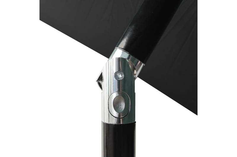 Parasoll med lysdioder og stålstang svart 2x3 m - Parasoller