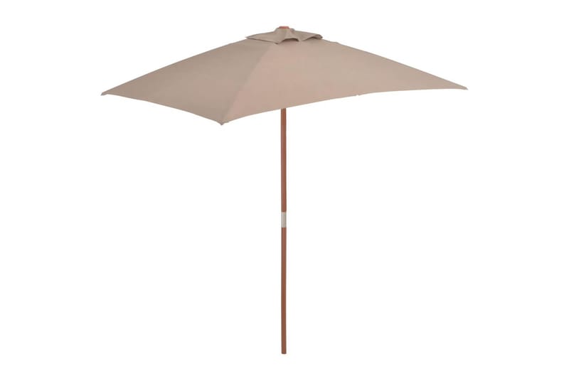 Parasoll med trestang 150x200 cm gråbrun - Brun|Beige - Parasoller