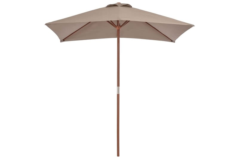 Parasoll med trestang 150x200 cm gråbrun - Brun|Beige - Parasoller