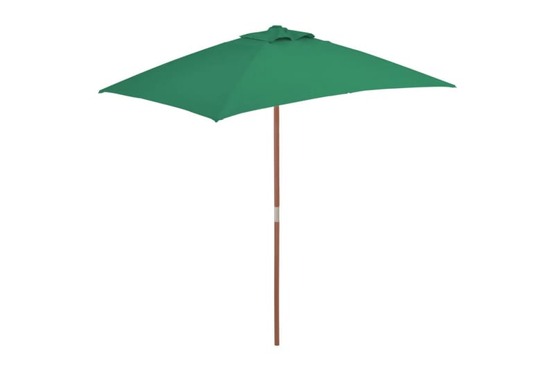 Parasoll med trestang 150x200 cm grønn - Grønn - Parasoller