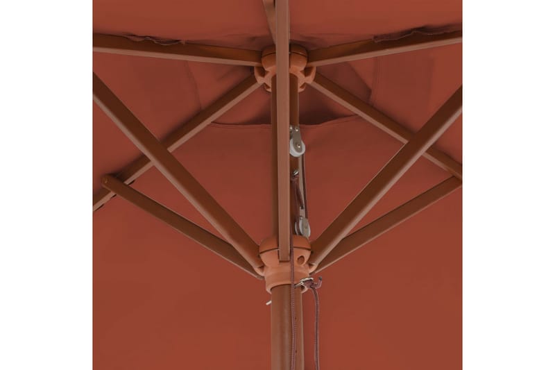 Parasoll med trestang 150x200 cm terrakotta - Orange - Parasoller