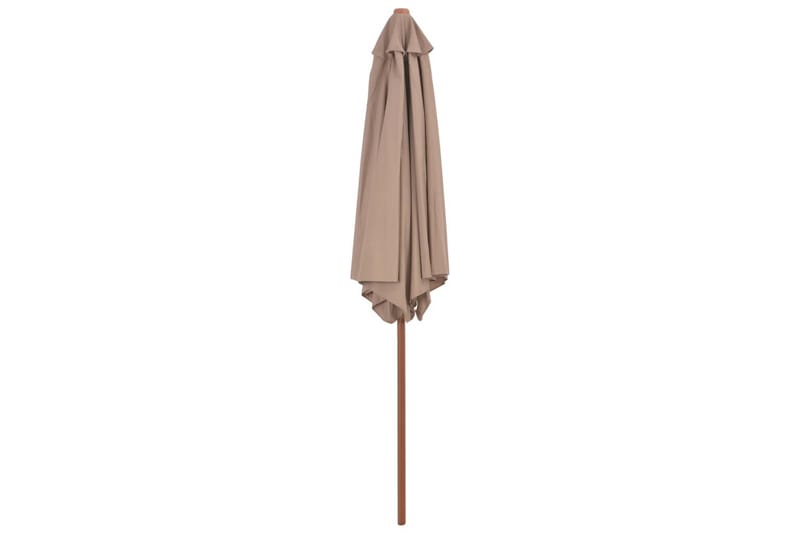 Parasoll med trestang 270 cm gråbrun - Brun|Beige - Parasoller