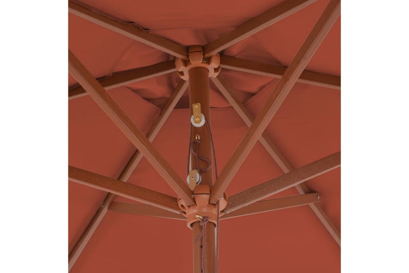 Parasoll med trestang 270 cm terrakotta - Orange - Parasoller