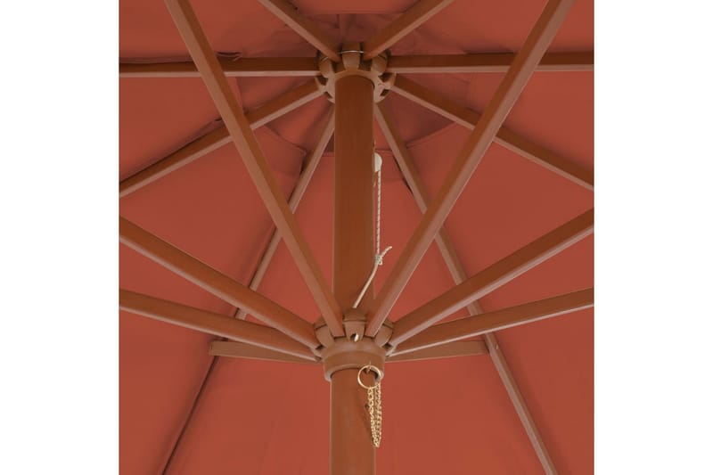 Parasoll med trestang 300 cm terrakotta - Parasoller