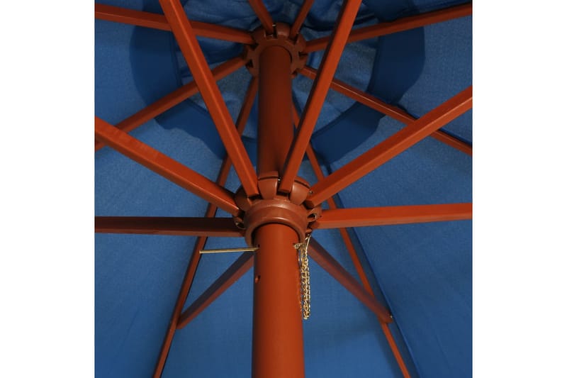 Parasoll med trestang 300x258 cm blå - Parasoller