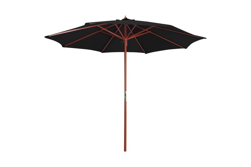 Parasoll med trestang 300x258 cm svart - Parasoller