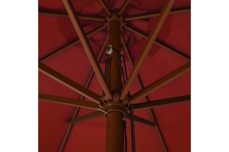 Parasoll med trestang 330 cm terrakotta - Parasoller