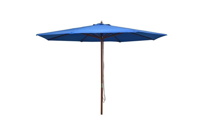 Parasoll med trestang 350 cm blå - Parasoller