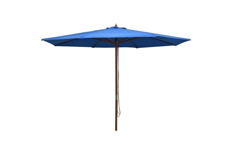 Parasoll med trestang 350 cm blå - Parasoller Parasoll med trestang 350 cm blå - Parasoller