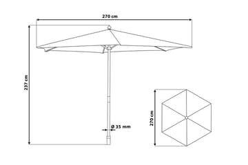 Parasoll Toscana 237 cm - Beige - Hagemøbler & utemiljø - Solbeskyttelse - Parasoller - Strandparasoll