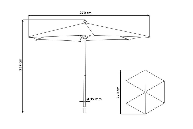 Parasoll Toscana 237 cm - Beige - Hagemøbler & utemiljø - Solbeskyttelse - Parasoller - Strandparasoll