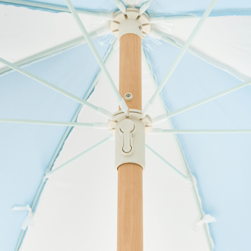 Parasoll utendørs 155 cm Mondello - hvit/blå - Hagemøbler & utemiljø - Solbeskyttelse - Parasoller - Strandparasoll