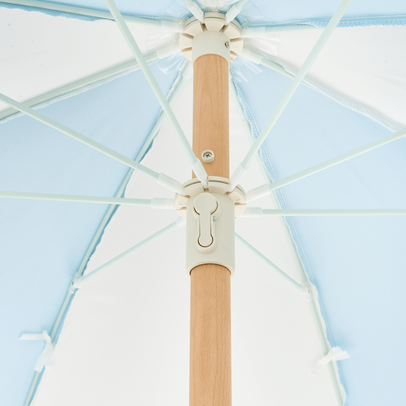 Parasoll utendørs 155 cm Mondello - hvit/blå - Hagemøbler & utemiljø - Solbeskyttelse - Parasoller - Strandparasoll